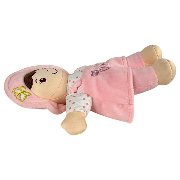 Lindy My First Doll Dress and Hat Brown Hair Pink Baby Toy With Polka Dot Top - Picture 5 of 6